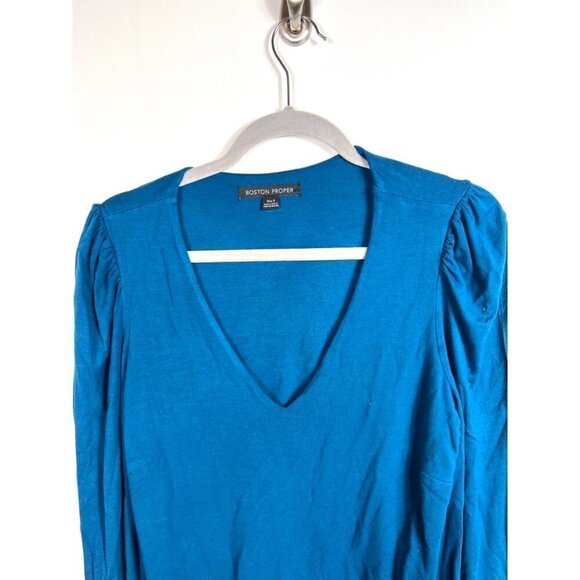 Boston proper blue long sleeve top - Picture 2 of 8